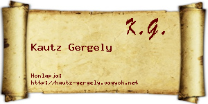 Kautz Gergely névjegykártya